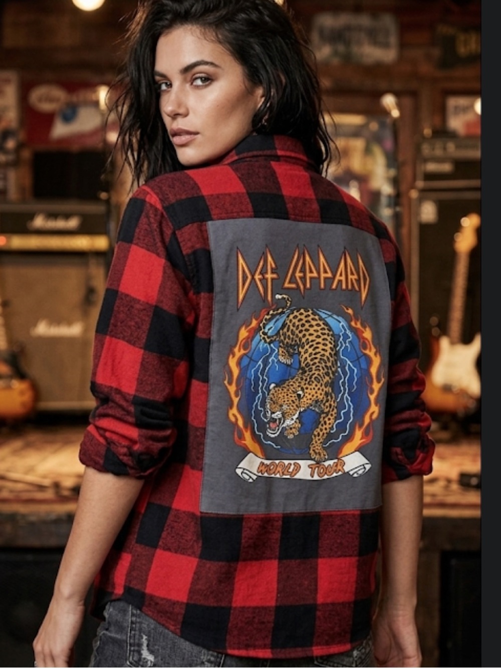 Def Leppard custom made flannel